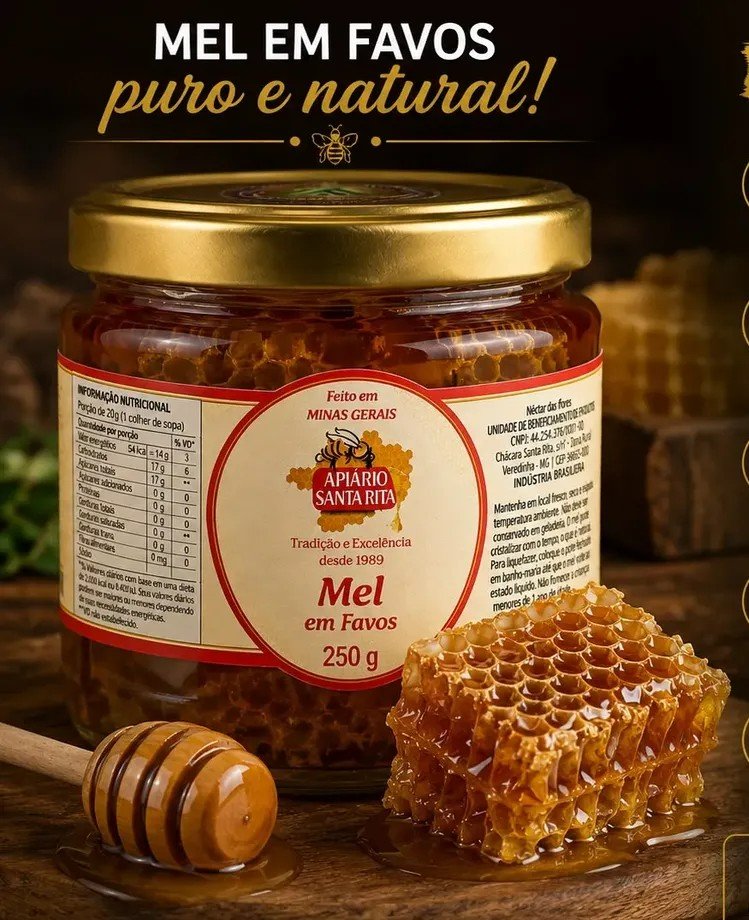 Mel em Favos Apiario Santa Rita